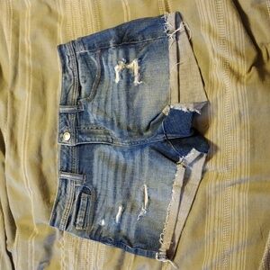 Studio Blue Denim Shorts Distressed Dark Wash Size 27